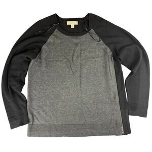 Michael Kors Black & Gray Long Sleeve Sweater - L